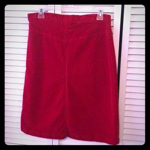 White Moon red Corduroy A line skirt